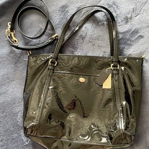 Black patent leather Coach purse